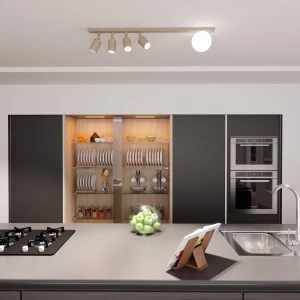 Lampa sufitowa Emibig Baster 5 mokka z białym kloszem 5×E14 GU10