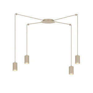 Lampa wisząca Emibig Traker 4 mokka 4×GU10