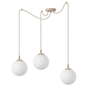Lampa wisząca Emibig Gigi 3 mokka z białym kloszem 3×E14