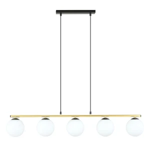 Lampa wisząca Emibig Allora 5 czarna z białym kloszem 5×E14