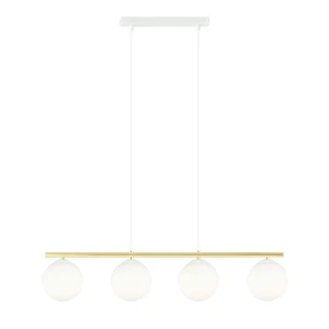 Lampa wisząca Emibig Allora 4 biała z białym kloszem 4×E14