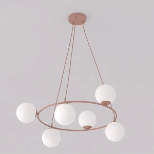 Lampa wisząca Emibig Azura 6 koralowa z białym kloszem 6×E14