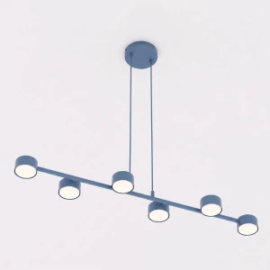 Lampa wisząca Emibig Megara 6 pudrowoniebieska 6×GX53