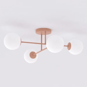Lampa sufitowa Emibig Roma 4 koralowa z białym kloszem 4×E14