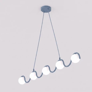Lampa wisząca Emibig Sinus 5 pudrowoniebieska 5×G9