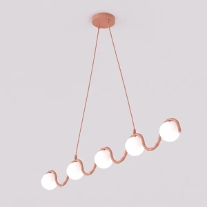 Lampa wisząca Emibig Sinus 5 koralowa 5×G9