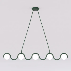 Lampa wisząca Emibig Sinus 5 oliwkowa 5×G9