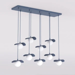 Lampa wisząca Emibig Flora 9 pudrowoniebieska 9×G9