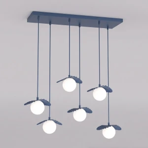 Lampa wisząca Emibig Flora 6 pudrowoniebieska 6×G9