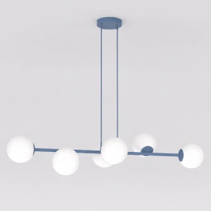 Lampa wisząca Emibig Magnus 6 pudrowoniebieska 6×E14