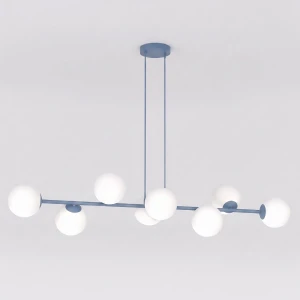Lampa wisząca Emibig Magnus 8 pudrowoniebieska 8×E14