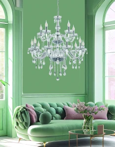 Żyrandol Cristallo chrom szkło 15xE14 30-30399 - Candellux