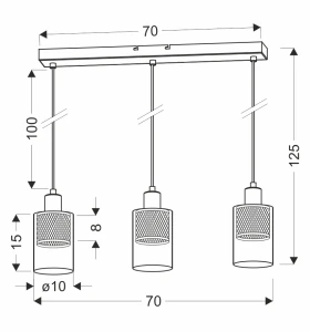 Lampa wisząca Cabi czarno-złota 70 cm 3xE14 33-51455 - Candellux