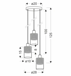 Lampa wisząca Cabi talerz czarno-złota 3x40W 33-51448 - Candellux