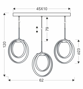 Lampa wisząca LED Croma czarno-chromowa 3x12W CCT 33-54173 - Candellux