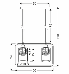 Lampa wisząca Destro bursztynowe szkło 2xE27 32-51707 - Candellux