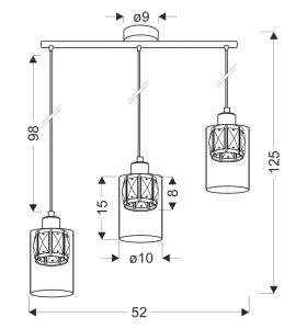 Lampa wisząca Ducato czarno-złota 3xE27 33-51462 - Candellux