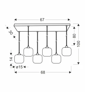 Lampa wisząca Estas bursztynowe szkło 6xE27 36-57181 - Candellux
