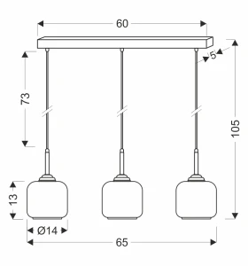 Lampa wisząca Estima piaskowane szkło 3xE27 33-58119 - Candellux
