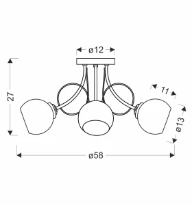 Lampa sufitowa Fanta chrom z białym szkłem 5xE27 35-62185 - Candellux