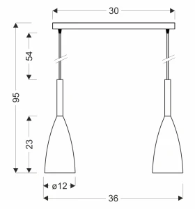 Lampa wisząca Flen czarno-szara 2xE27 50159253 - Candellux