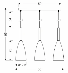 Lampa wisząca Flen czarno-szara 3xE27 50159260 - Candellux