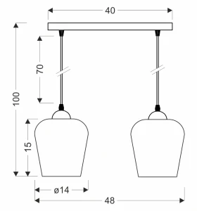 Lampa wisząca Krista piaskowane szkło 2xE27 32-58294 - Candellux