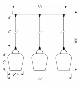 Lampa wisząca Krista piaskowane szkło 3xE27 33-58317 - Candellux