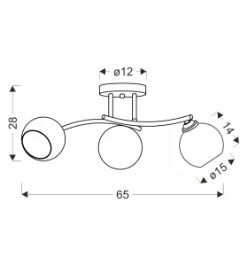 Lampa sufitowa Manon brunatno-złota 3xE27 33-51851 - Candellux