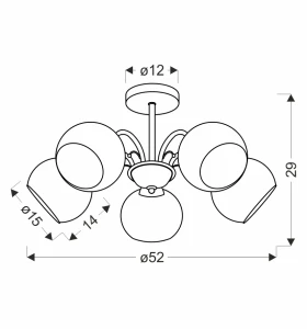 Lampa wisząca Pascal patyna i bursztyn 5xE27 35-51776 - Candellux