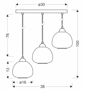Lampa wisząca Valeria talerz czyste szkło 3xE27 33-58249 - Candellux