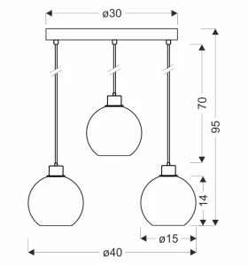 Lampa wisząca Valor talerz czarno-złota 3xE27 33-51424 - Candellux