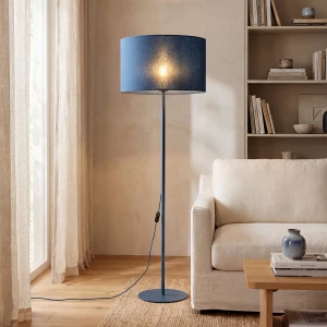 Lampa podłogowa Dalum granatowa z abażurem 1xE27 16229 - TK Lighting