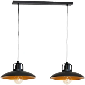 Lampa wisząca Felix czarna ze złotym wnętrzem 2xE27 MLP3683 - Milagro