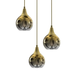 Lampa wisząca Monte złota szklane klosze 3xE27 MLP8403 - Milagro