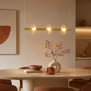 Lampa wisząca LED Padre Gold bursztynowe szkło 18W ML2799 - Milagro