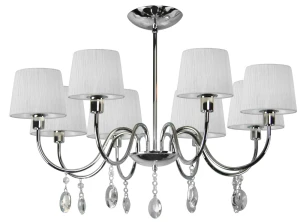 Lampa wisząca Sorento chrom biały abażur 8xE14 38-57891 - Candellux