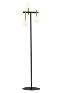 Lampa podłogowa Akord czarny ze szczotkowanym złotem 3xG9 – Sigma