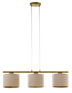 Lampa wisząca Ariel 3 beżowy ze szczotkowanym złotem 3xE27 – Sigma