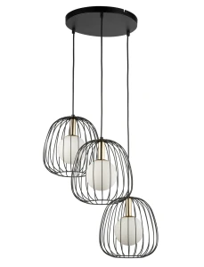 Lampa wisząca Bell 3 czarno-złoty 3xG9 – Sigma