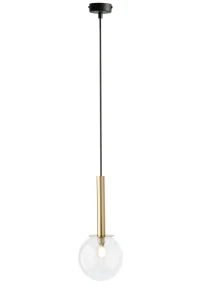 Lampa wisząca Daisy 1 złoty z przezroczystym kloszem 1xG9 – Sigma