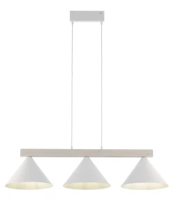 Lampa wisząca Deco 3 biały z bielonym drewnem 3xE27 – Sigma