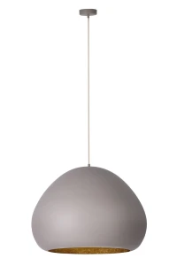 Lampa wisząca Lava taupe ze złotem 1xE27 – Sigma