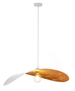 Lampa wisząca Leaf biało-miedziany 1xE27 – Sigma