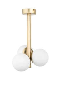 Plafon Perla Lux 3 złoty z białymi kloszami 3xG9 – Sigma