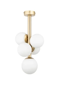 Plafon Perla Lux 5 złoty z białymi kloszami 5xG9 – Sigma