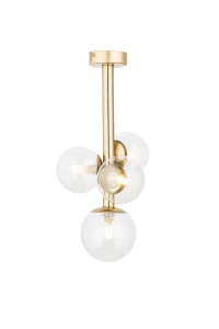 Plafon Perla Lux 4 złoty z przezroczystymi kloszami 4xG9 – Sigma