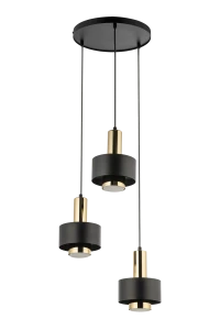 Lampa wisząca Rif Lux 3 koło czarno-złoty 3xGX53 – Sigma