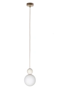 Lampa wisząca Rona 1 ciepły beż z bielonym drewnem 1xG9 – Sigma