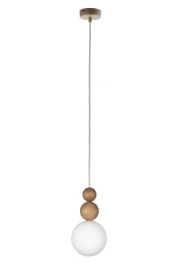 Lampa wisząca Rona 2 ciepły beż z jasnobrązowym drewnem 2xG9 – Sigma